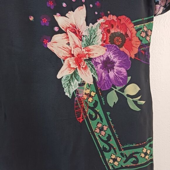 Desigual  Short Dress Vest flower print short sleeve size 2 - Picture 5 of 7